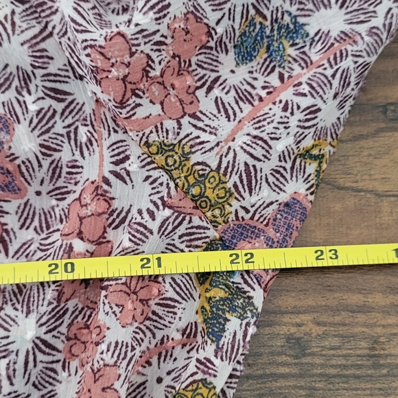 Joie Floral Peasant Boho Smocked Chiffon Blouson Sleeve Blouse - Picture 7 of 9